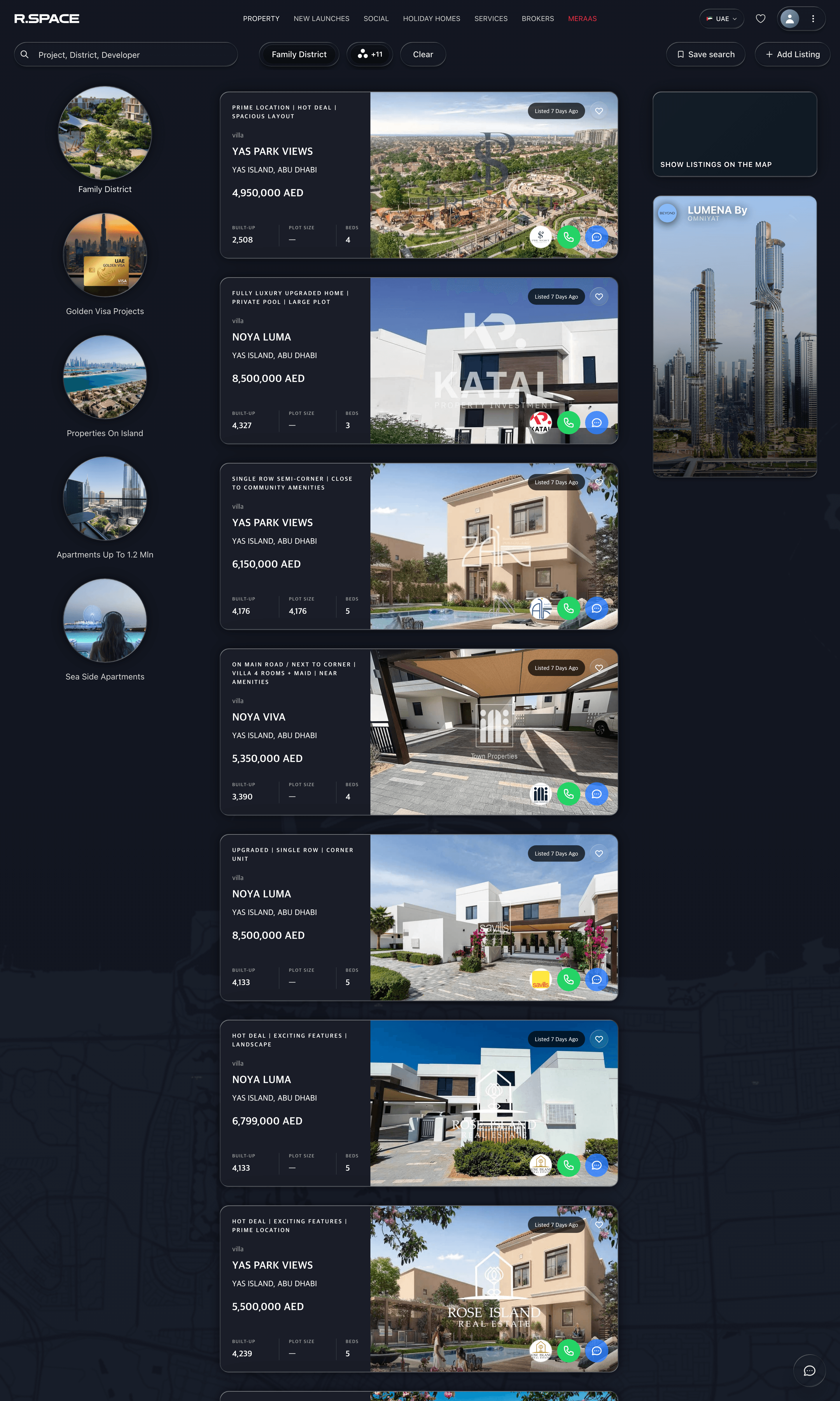 Filtered results — Family District